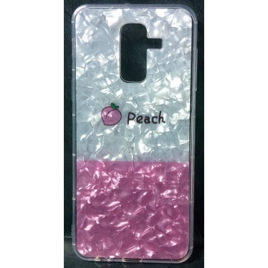 Capa Silicone Com Desenho Bling Glitter Samsung Galaxy J8 2018 Pessego Desenho