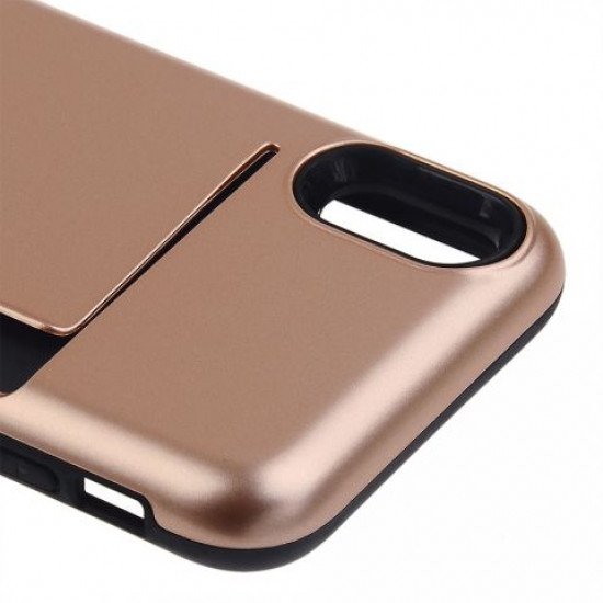 Capa Profesional Con Card Holder Para Iphone Xr Dourado