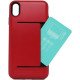 Capa Silicone Tpu Com Suporte De Cartão Apple Xr Vermelho