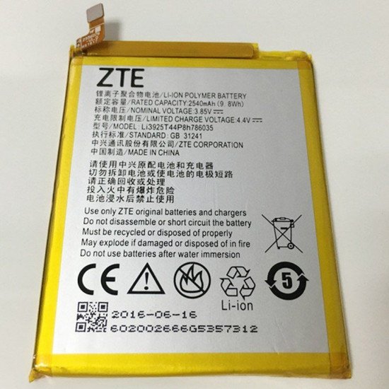 Bateria ZTE Blade A522/A512/Vodafone Smart Prime 7/VFD600/LI3925T44P8H786035 2540 mAh 3.85V 9.8Wh