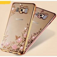 Capa Com Flor Desenho Samsung Galaxy S8 G950 Dourado