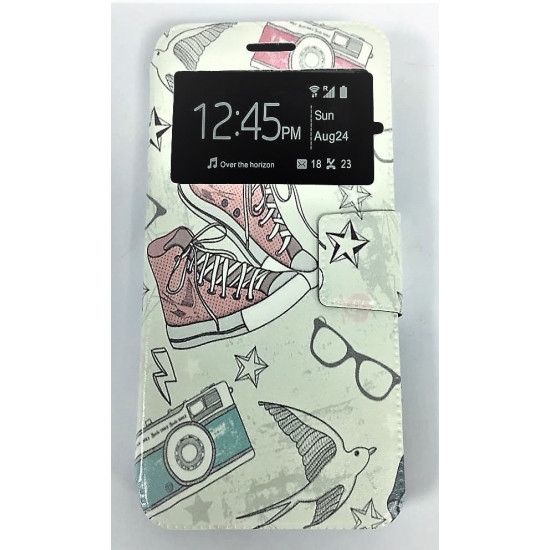 Flip Cover Janela Com Huawei P10 Desenho