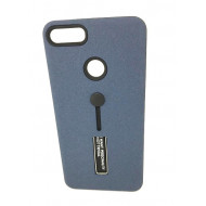 Capa Silicone Dura Kickstand Com Alça De Dedo Huawei Y9 2018 Azul