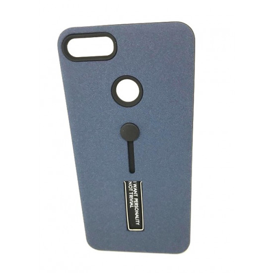 Capa Kickstand Matte Con Alza De Dedo Huawei Y9 2018 Azul