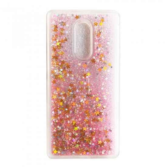 Capa Silicone Gel Liquido Glitter Xiaomi Redmi Note 4 Rosa Pavão