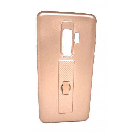 Silicone Case Motomo With Finger Ring For Samsung Galaxy S9 Plus G965 Pink / Gold