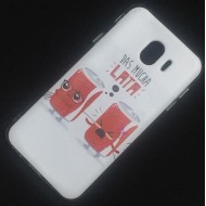 Capa Silicone Gel Com Desenho Samsung Galaxy J4 2018 Branco Lata