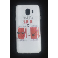 Capa Silicone Gel Com Desenho Samsung Galaxy J4 2018 Branco Lata