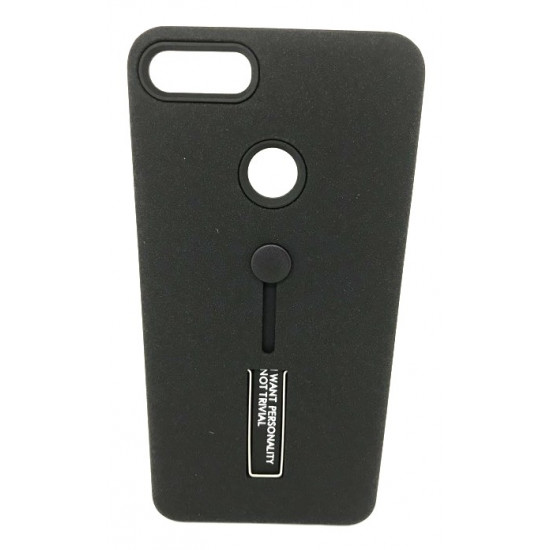 Capa Kickstand Matte Con Alza De Dedo Huawei Y9 2018 Negro