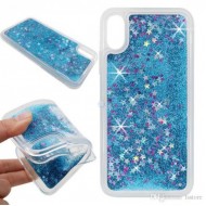 Capa Silicone Gel Liquido Glitter Huawei P20 Pro Azul