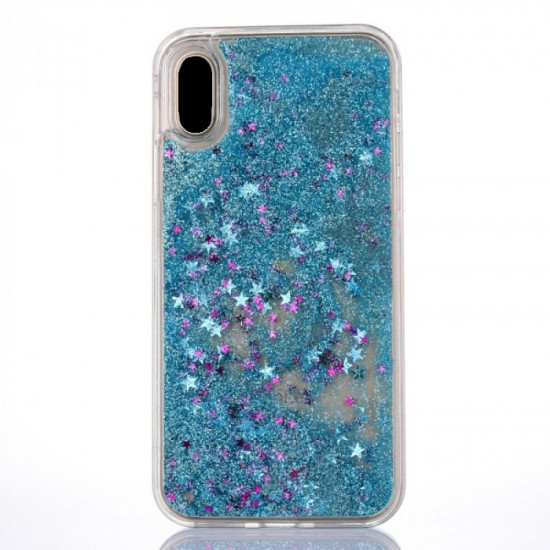 Capa Silicone Gel Liquido Glitter Huawei P20 Pro Azul