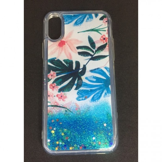 Capa Silicone Gel Liquido Glitter Huawei P20 Pro Azul