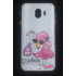 Capa Silicone Gel Com Desenho Samsung Galaxy J4 2018 Branco Flamingo Rosa