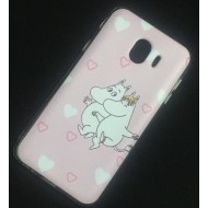 Capa Silicone Gel Com Desenho Samsung Galaxy J4 2018 Rosa Clara Corações