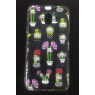 Capa Silicone Gel Com Desenho Samsung Galaxy J4 2018 Transparente Cactos