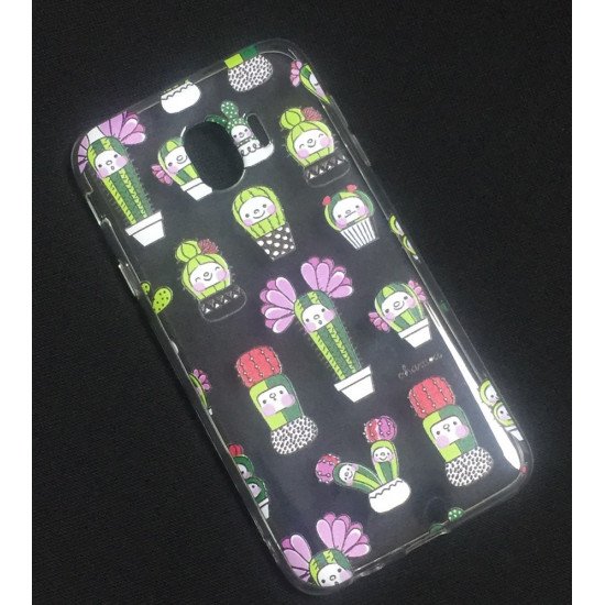 Capa Silicone Gel Com Desenho Samsung Galaxy J4 2018 Transparente Cactos