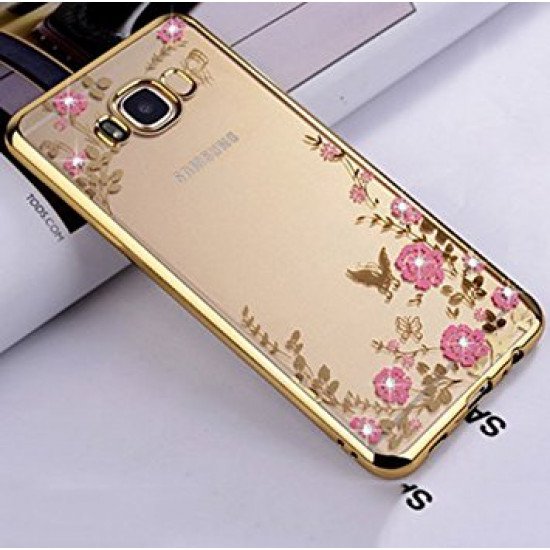 Capa Com Flor Desenho Samsung Galaxy S8 G950 Dourado