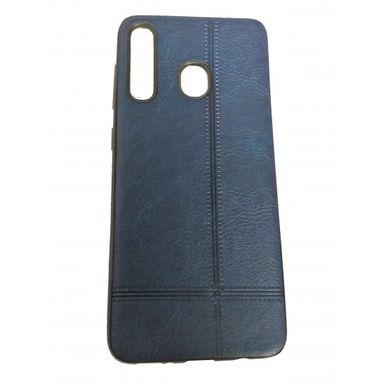 Capa Silicone Gel Com Padrão Couro Samsung Galaxy A30 Azul