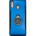 Silicone Case With Metal And Finger Ring Samsung Galaxy M20 Blue