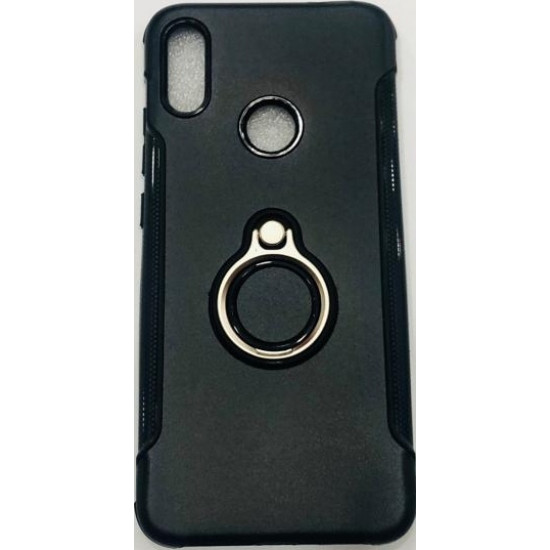 Capa Silicone Dura E Metal Com Anel De Dedo Xiaomi 6 Pro A2 Lite Preto