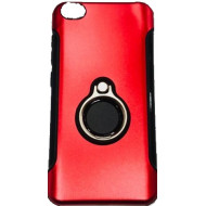 Capa Silicone Dura E Metal Com Anel De Dedo Xiaomi Redmi Go Vermelho