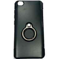 Silicone Case With Metal And Finger Ring Xiaomi Redmi Go Black