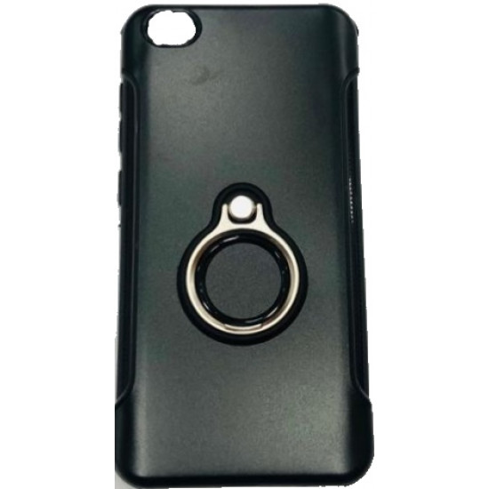 Silicone Case With Metal And Finger Ring Xiaomi Redmi Go Black