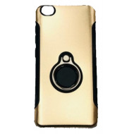 Capa Silicone Dura E Metal Com Anel De Dedo Xiaomi Redmi Go Dourado