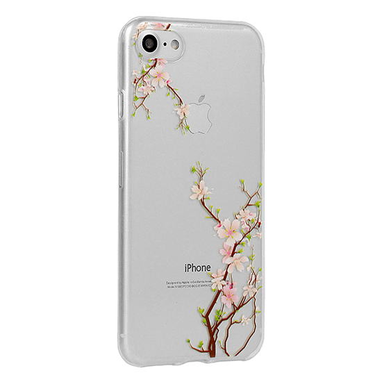 Huawei Y6 2019 Silicone Case Flower Design Cherry