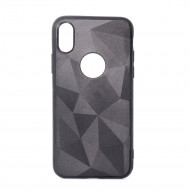 Capa Silicone Gel Com Padrão Diamante Apple Iphone X/Xs Preto