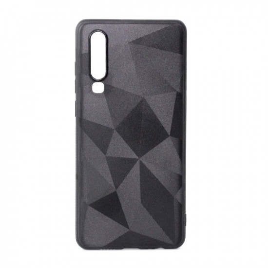 Capa Silicone Gel Com Padrão Diamante Huawei P30 Preto