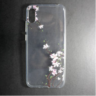 Huawei Y6 2019 Silicone Case Flower Design Cherry