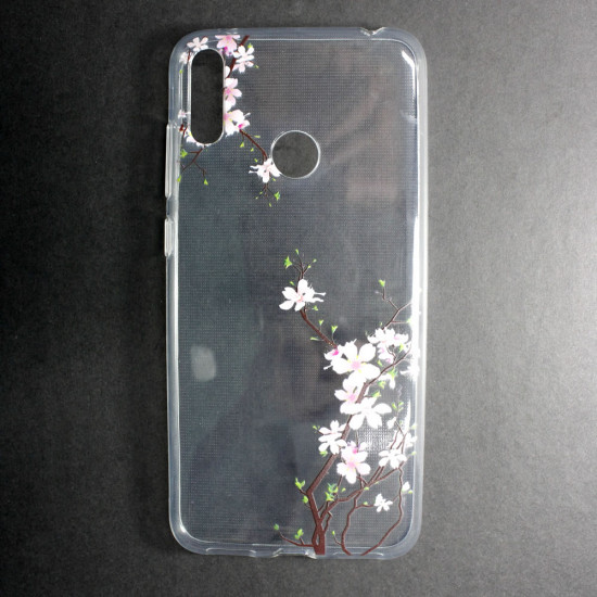 Capa Silicone Gel Com Desenho Flor Huawei Y7 2019 Cherry Desenho