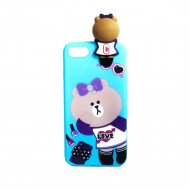 Cover Silicone With Doll 3d For Apple Iphone 7 (4.7) Blue