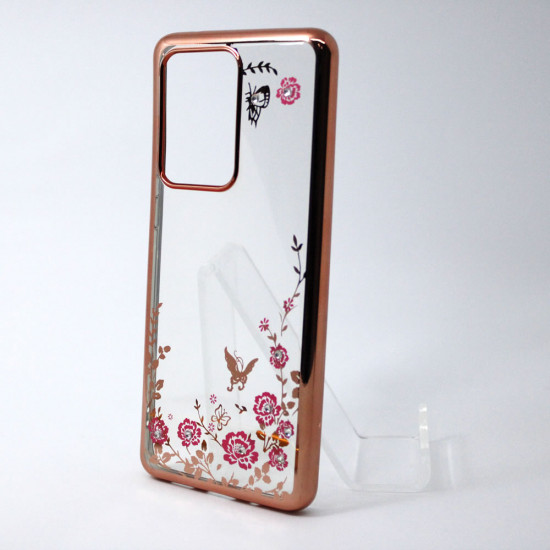 Capa Com Flor Desenho Samsung Galaxy S11e Rosado Dourado