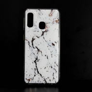 Capa Silicone Dura Com Padrão Mármore Samsung Galaxy A20e Branco