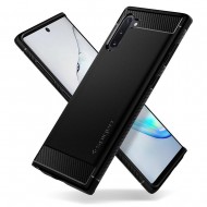 Capa Silicone Gel Spigen Rugged Armor Samsung Galaxy Note 10 Preto