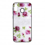 Capa Silicone Tpu Com Padrão Cristal Huawei P Smart 2019 Branco Rosas