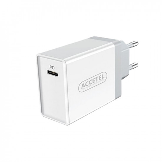 Adaptador Usb Accetel Ac600w 18 Wats Tipo-C Blanco