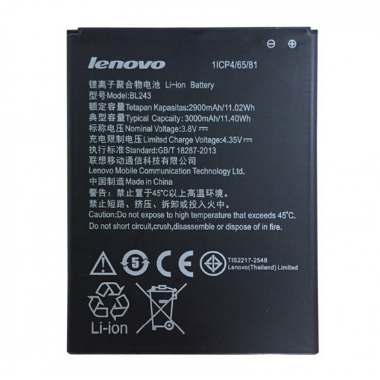 Bateria Bl243 Lenovo K3 Note K50 -T5 A7000 A5600 2900mah Bulk