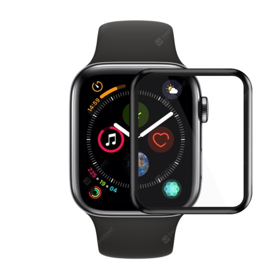 Pelicula De Vidro 5d Completa Curvado Apple Watch Series 5 44mm Preto