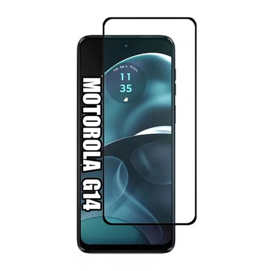 Protector De Pantalla De Cristal Templado 5D Completo Motorola Moto G14/Moto G54 6.5" Negro