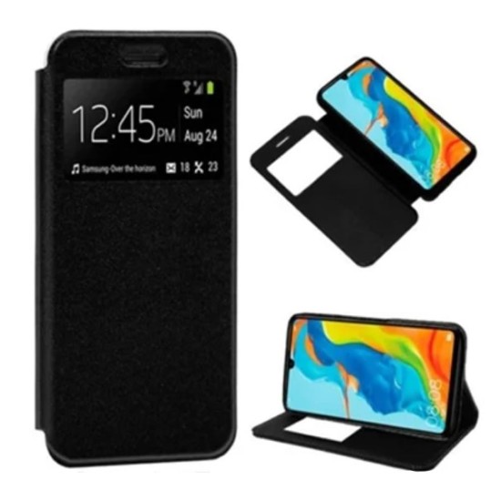 Huawei P30 Black Flip Cover With Candy Window Case