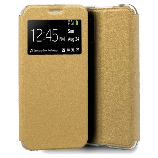 Huawei P30 Gold Flip Cover With Candy Window Case