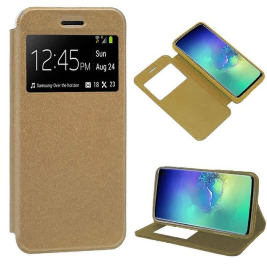 Capa Flip Cover Com Janela Candy Huawei P30 Pro Dourado