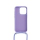 Capa Silicone Apple Iphone 13 Pro Max Lilás Com Corda