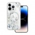 Funda De Silicona Apple Iphone 14 Transparente Flores Design 5 Con Protector De Cámara Magsafe