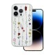 Apple Iphone 12 Pro Max Transparent Flower Design 4 Silicone Case With Camera Protector