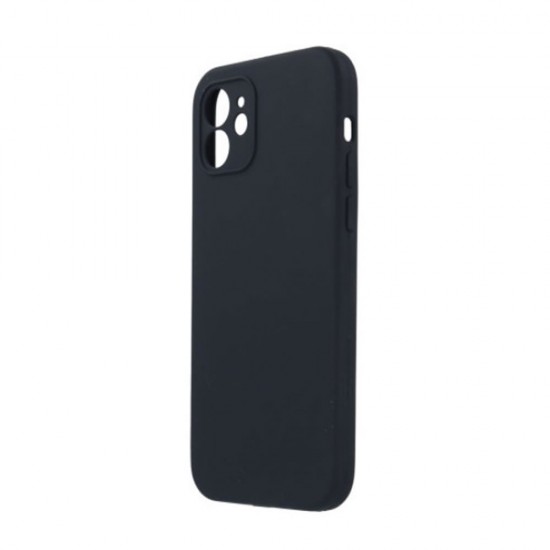 Capa Silicone Apple Iphone 12 Preto Com Protetor De Câmera Robusta