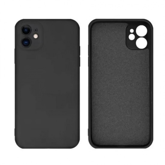 Capa Silicone Apple Iphone 11 Preto Com Protetor De Câmera Robusta